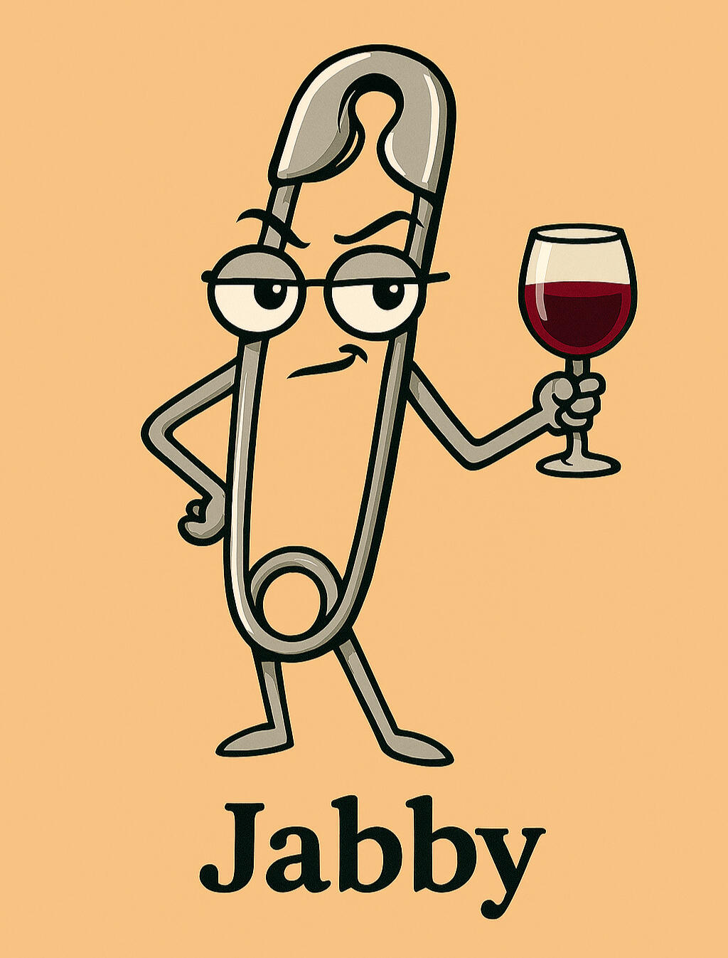 Jabby Jabby – the sharp-tongued, well-heeled safety pin serving sass, style, and zero apologies. Outfits, props, and pointed commentary included.